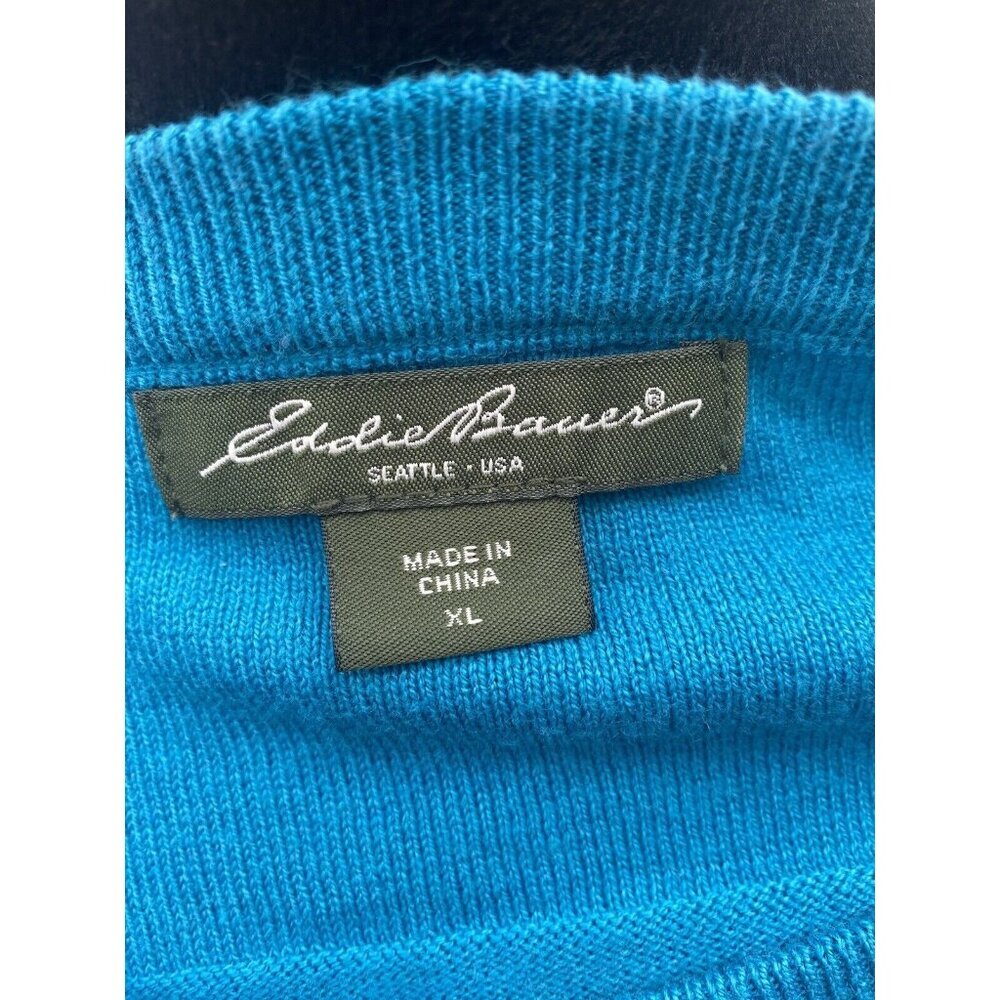 Eddie Bauer Women's XL Button Up Top Teal Business Office Stretchy Casual Blouse - Picture 6 of 11